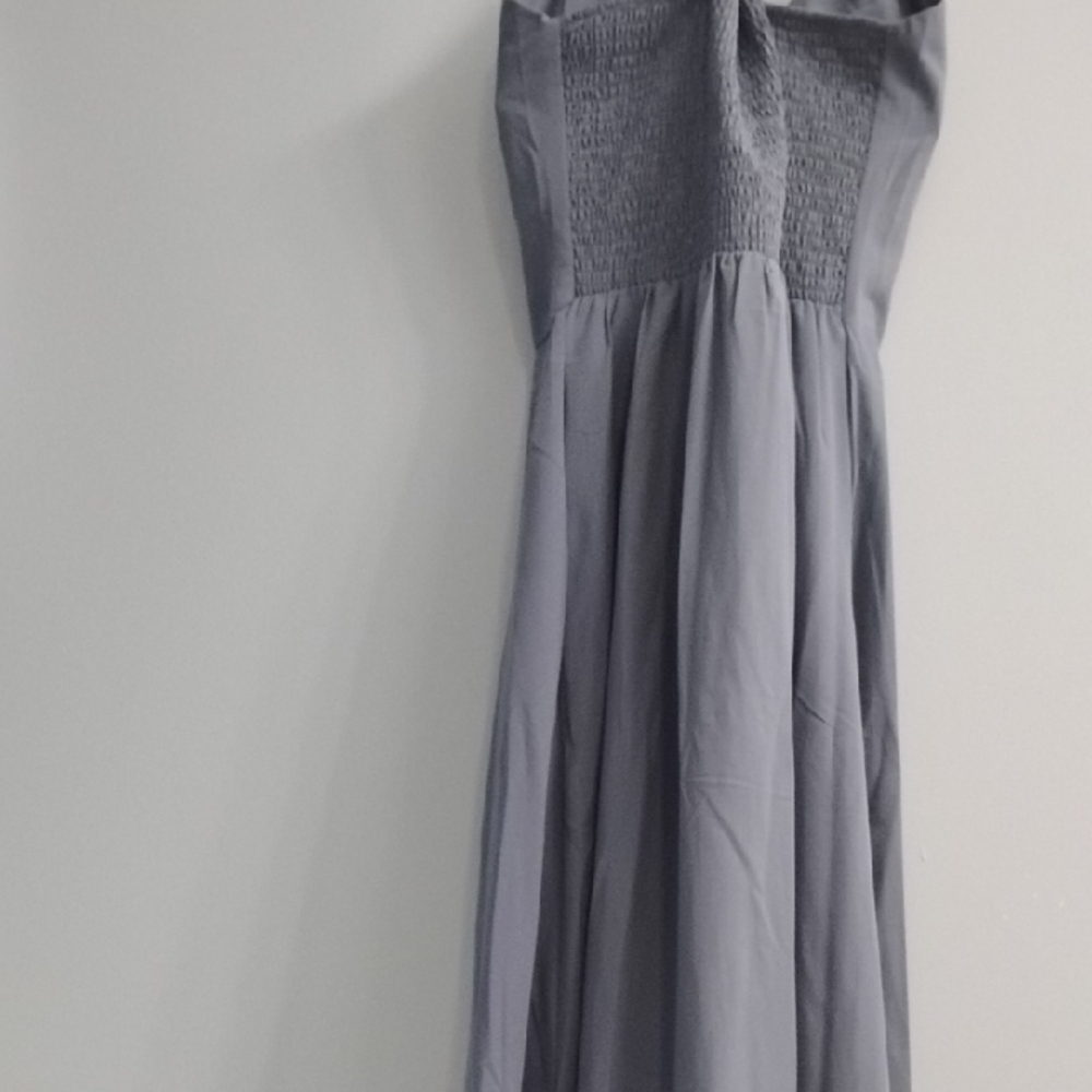 NWT BTFBM Dusty Blue Maxi Dress with Front Keyhole Size Small - Picture 7 of 7